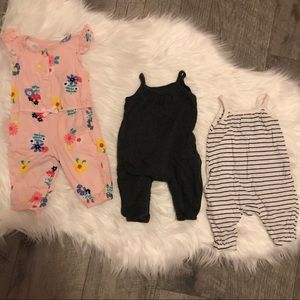 Bundle of newborn baby girl jumpers